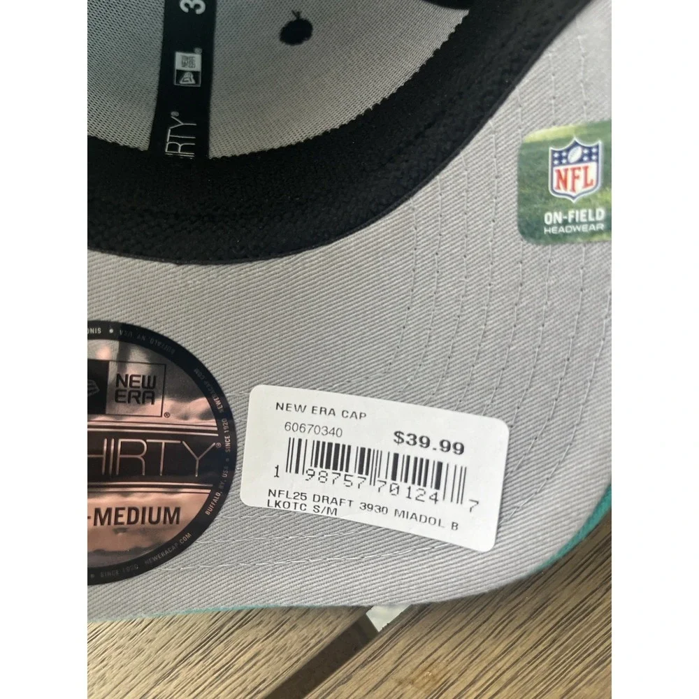 Miami Dolphins New Era Hat 39Thirty 2025‎ Draft Fitted Small Medium S/M NWT